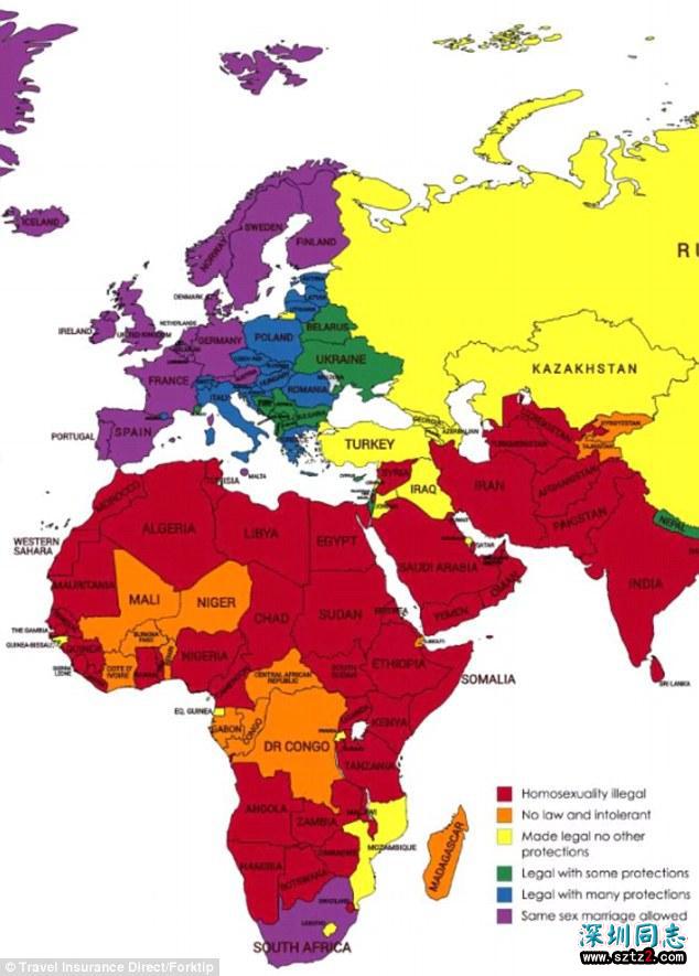 全球同性恋旅行安全指数地图，去这些地方可能被判死刑